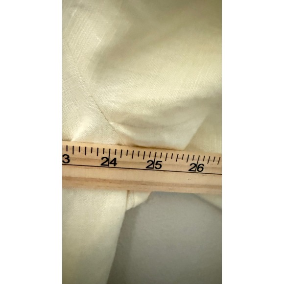 Jones NY Linen Button Down Pleated Front Jacket Pastel Yellow Soft Girl Size 18 - Picture 10 of 12